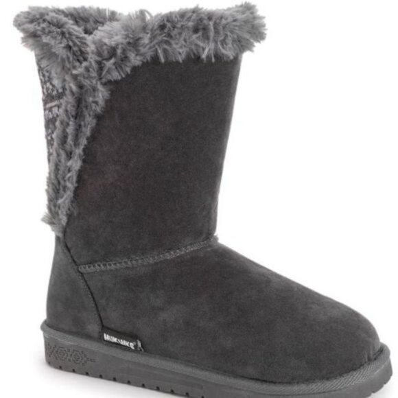 Muk Luks Dark Gray Space-Dye Carey Wrap Boot - Picture 3 of 5